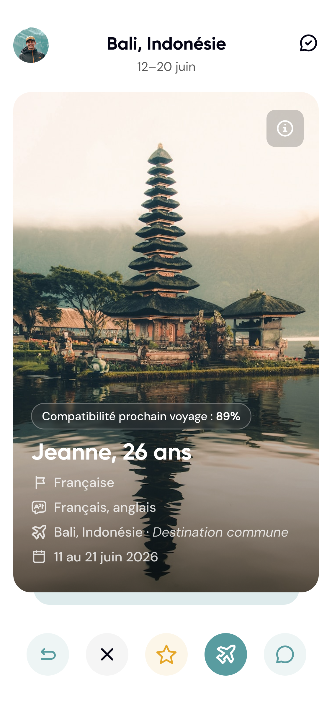 TOGETRIP - Écran de matching